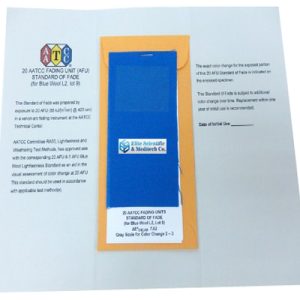 Standard of Fade for Blue Wool, 12x6.5cm