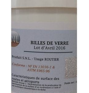 Glass marbles NF EN 13036-1 standard