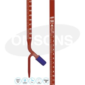 Burettes Rotaflow Key with PTFE NEEDLE VALVE Amber _ESMC, Germany