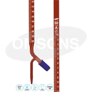 Burettes Rotaflow Key with PTFE NEEDLE VALVE Amber _ESMC, Germany