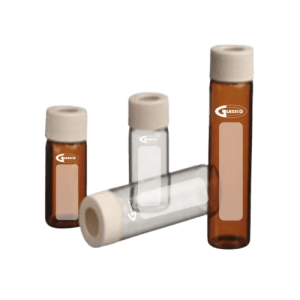 TOC Vials Clear Glass Bonded Cap AND Silicone Septa, ESMC, Glassco, UK